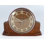 ART DECO WALNUT CASE MANTLE CLOCK