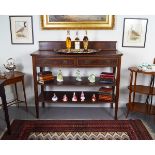 EDWARDIAN MAHOGANY & SATINWOOD INLAID DUMBWAITER