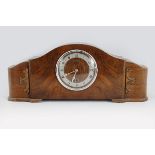 ART DECO WALNUT CASED MANTLE CLOCK