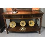 EDWARDIAN MAHOGANY AND INLAID TWO TIER SIDE TABLE