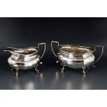 SHEFFIELD PLATED CREAM JUG & SUGAR BOWL