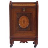 VICTORIAN WALNUT AND MARQUETRY COAL BOX