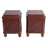 PAIR REGENCY MAHOGANY ADAPTED BEDSIDE PEDESTALS