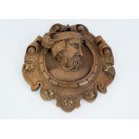 19TH-CENTURY MASK CARVED HANGING PLAQUE