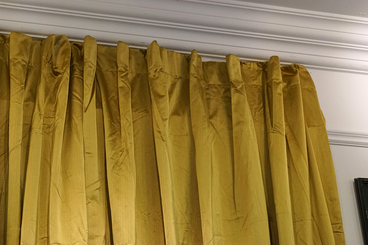 TWO PAIRS OF SILK DAMASK CURTAINS - Image 2 of 2