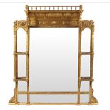 19TH-CENTURY GILT FRAMED OVERMANTLE MIRROR