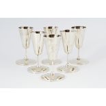 SET OF SIX SHEFFIELD SILVER SHERRY GOBLETS