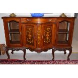 EDWARDIAN MAHOGANY AND MARQUETRY SIDE CABINET
