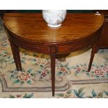 GEORGE III MAHOGANY AND INLAID TEA TABLE