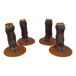 SET OF 4 VICTORIAN BRASS MOUNTED HOOFS