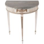 ADAM STYLE CARVED PAINTED WOOD CONSOLE TABLE
