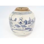 18TH-CENTURY CHINESE BLUE AND WHITE GINGER JAR