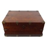 19TH-CENTURY MAHOGANY AND BRASS MOUNTED TRUNK