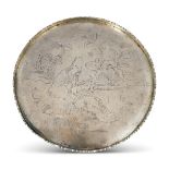 CHINESE SCHOLARS BRASS CIRCULAR TRAY