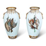 PAIR OF ROYAL WORCESTER VASES, (1852 - 62)