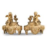 PAIR OF NAPOLEON III ORMOLU ANDIRONS