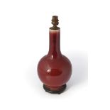 CHINESE SANG DE BOUEF VASE STEMMED TABLE LAMP