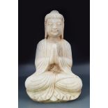 CHINESE MARBLE SEATED BUDDHA