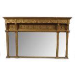 REGENCY GILT FRAMED OVER-MANTLE MIRROR