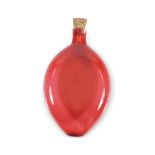 19TH-CENTURY CRANBERRY GLASS FLASK