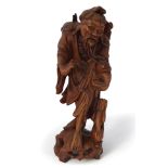 19TH-CENTURY CHINESE HARD WOOD FIGURE