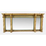 REGENCY GILT FRAMED OVER-MANTLE MIRROR