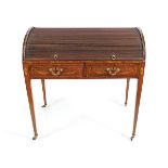 GEORGE III PERIOD SHERATON CYLINDER WRITING DESK