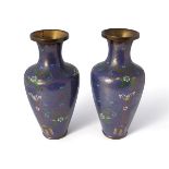 PAIR EARLY 20TH-CENTURY CHINESE CLOISONNE VASES