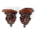 19TH-CENTURY BLACK FOREST CARVED WALL BRACKETS