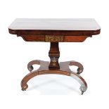 REGENCY PERIOD ROSEWOOD AND BRASS INLAID TABLE