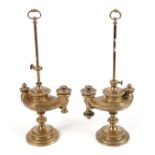 PAIR OF FRENCH EMPIRE ORMOLU TABLE LAMPS