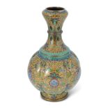 19TH-CENTURY CHINESE LOBED CLOISONNE VASE