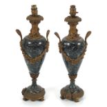 PAIR OF 19TH CENTURY ORMOLU AND MARBLE LAMPS