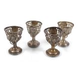 FOUR GEORGIAN SILVER EGG CUPS