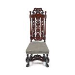 17TH-CENTURY CARVED WALNUT CEREMONIAL CHAIR