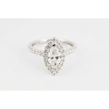 18CT WHITE GOLD MARQUISE CLUSTER RING