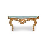 LARGE 19TH-CENTURY CARVED GILTWOOD CONSOLE TABLE