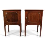 PAIR OF EDWARDIAN MAHOGANY BEDSIDE PEDESTALS