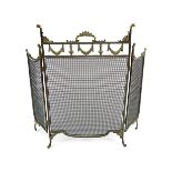 19TH-CENTURY BRASS FIRE SCREEN