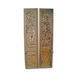 SET OF FOUR INDONESIAN CARVED WOODEN DOORS