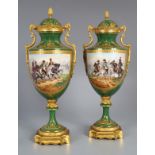 PAIR OF 19th-CENTURY SEVRES URNS AND COVERS