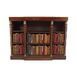 NAPOLEON III MAHOGANY BREAKFRONT DWARF BOOKCASE