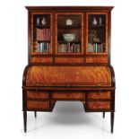 LARGE GEORGE III SATINWOOD CYLINDER BOOKCASE