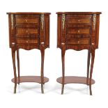 PAIR OF WALNUT AND ORMOLU OCCASIONAL CHESTS