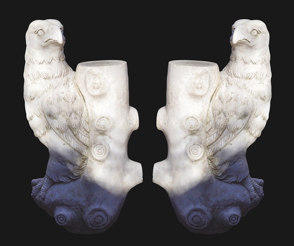 PAIR OF 19TH-CENTURY FRENCH MARBLE EAGLES