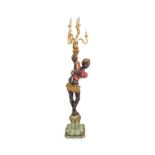 LARGE POLYCHROME BLACKAMOOR FIGURE