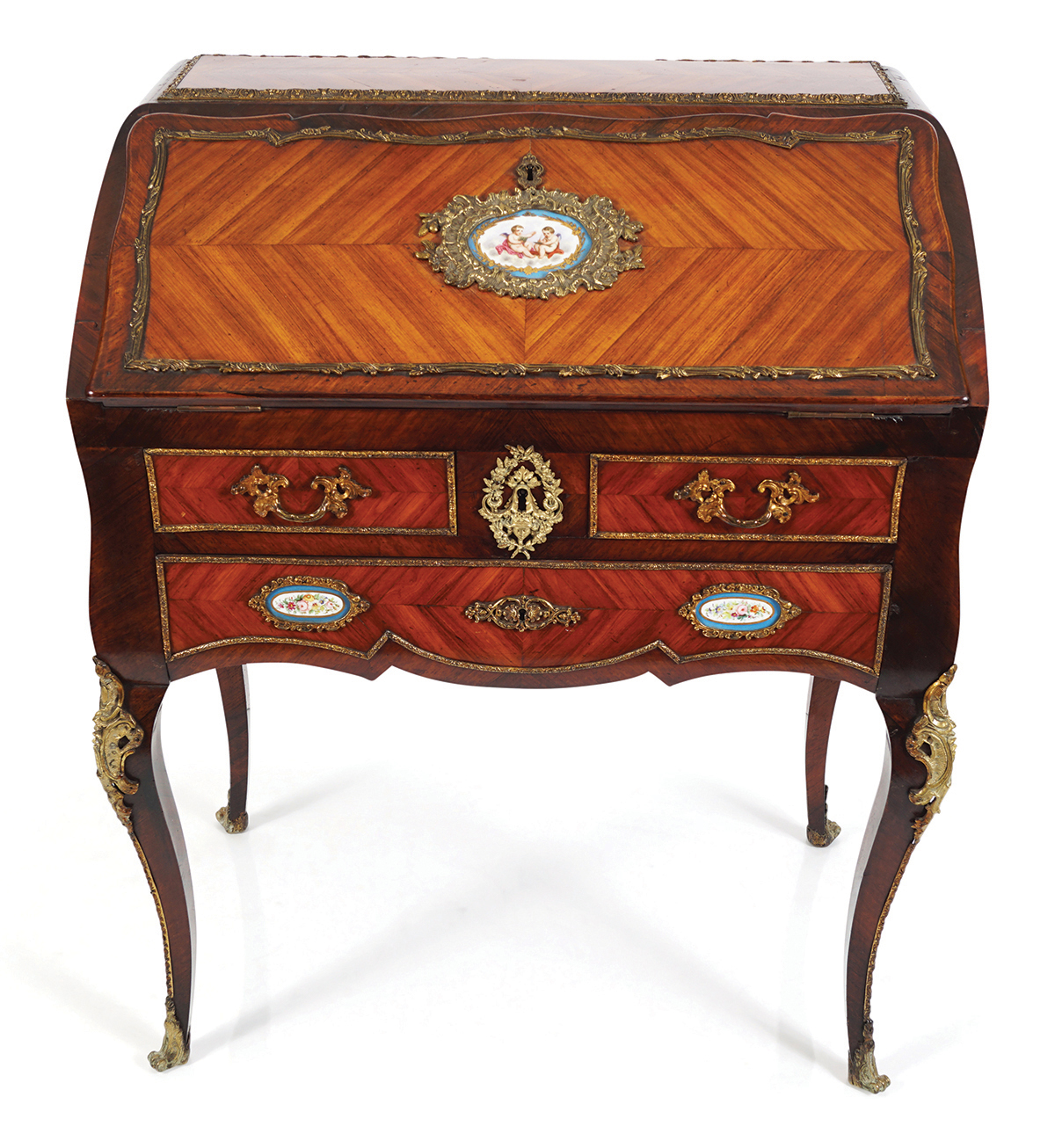 19TH CENTURY KINGWOOD AND SEVRES BUREAU