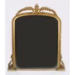 19TH-CENTURY GILT FRAMED OVER-MANTLE MIRROR