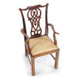 MINIATURE GEORGE III CHIPPENDALE ARMCHAIR