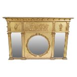 REGENCY GILT FRAMED OVER-MANTLE MIRROR